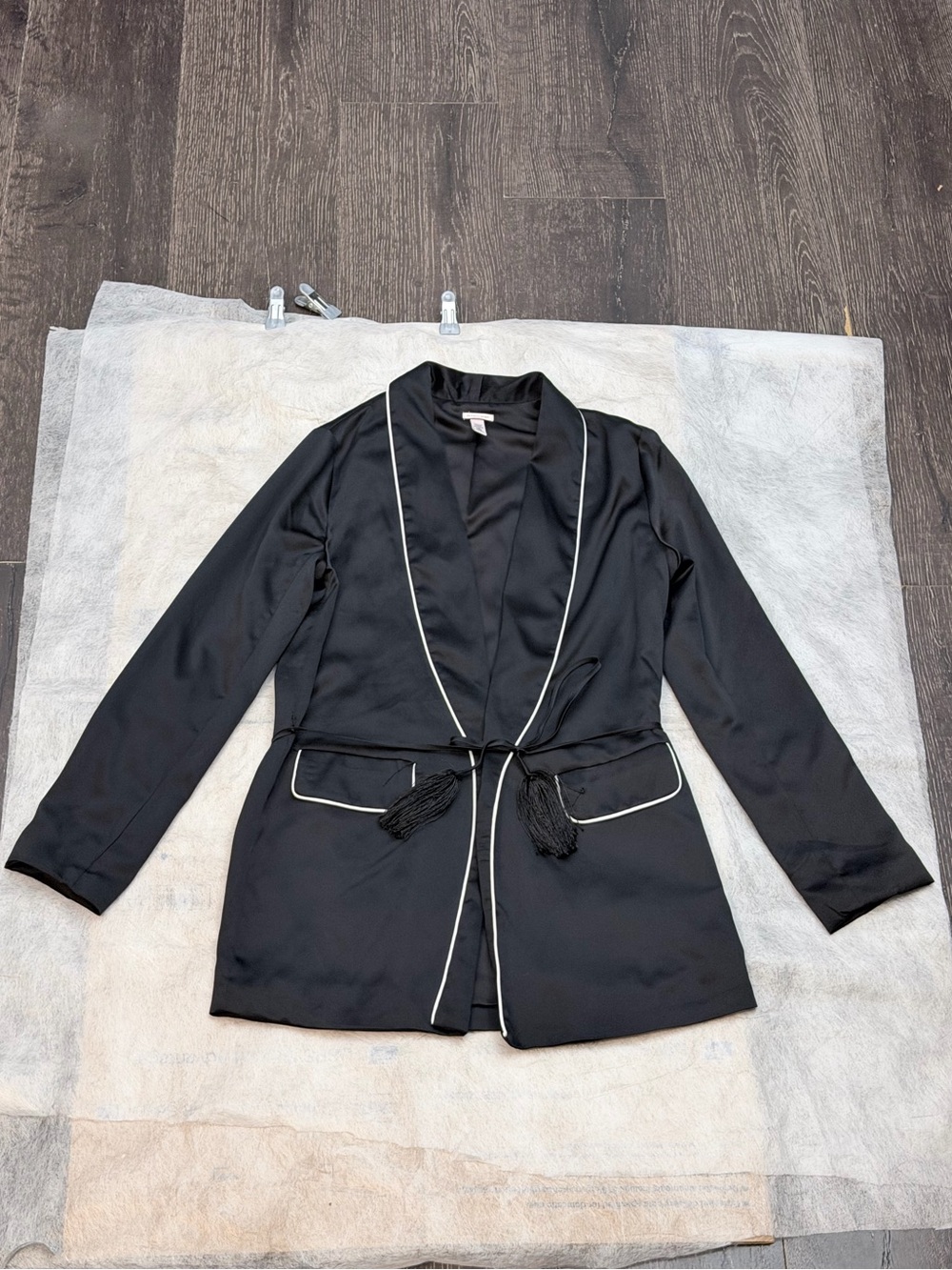 Victoria's Secret Jacket Tuxedo Robe Satin Blazer Wrap XS